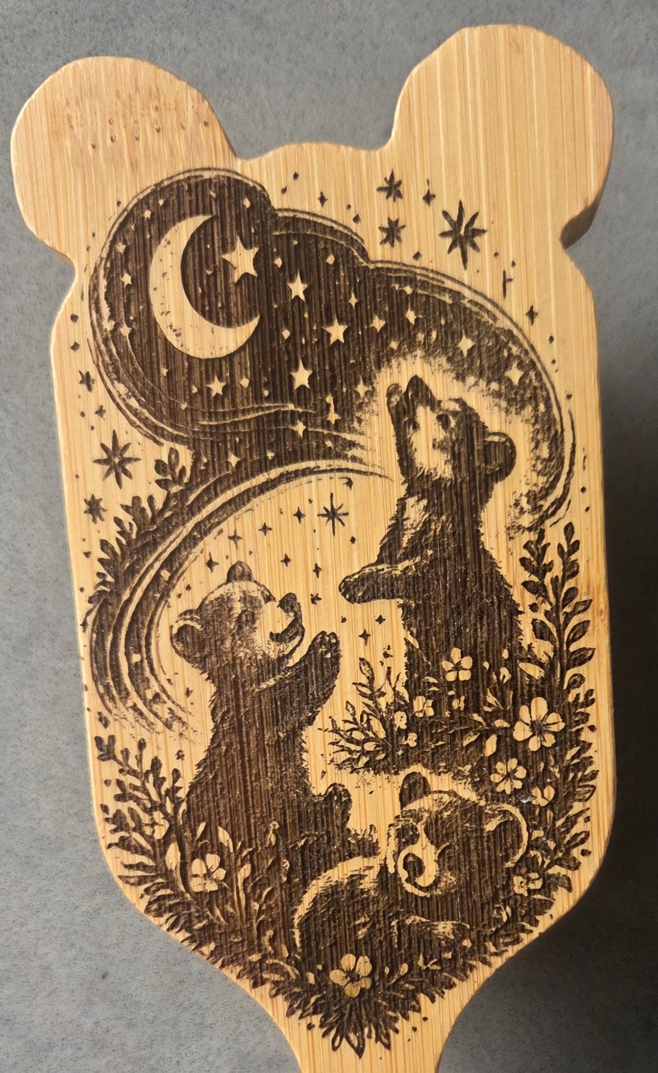 Personalised wooden enchanted bear brush