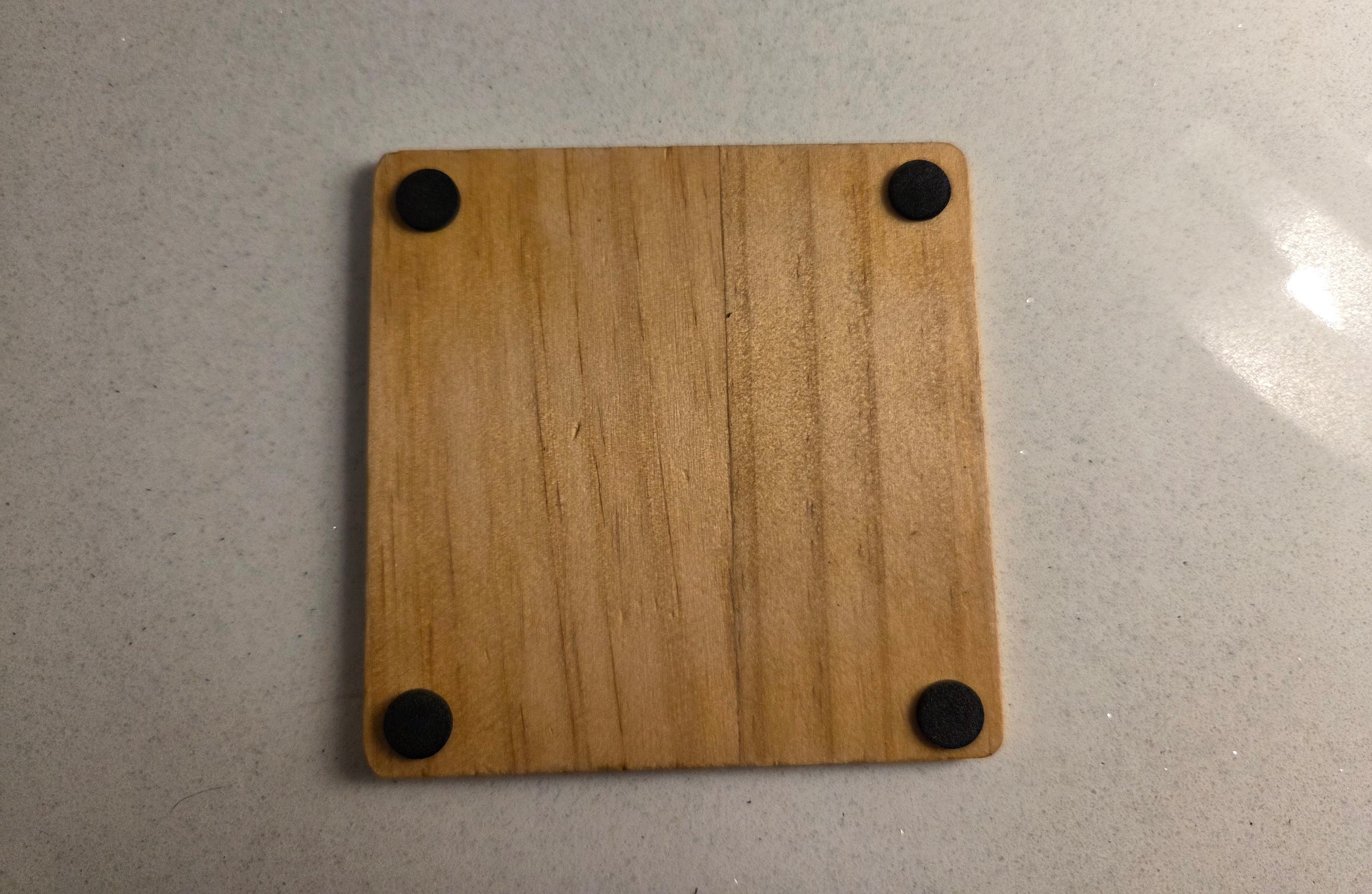 Football Emblem Wooden Engraved Coasters (Set of 4)