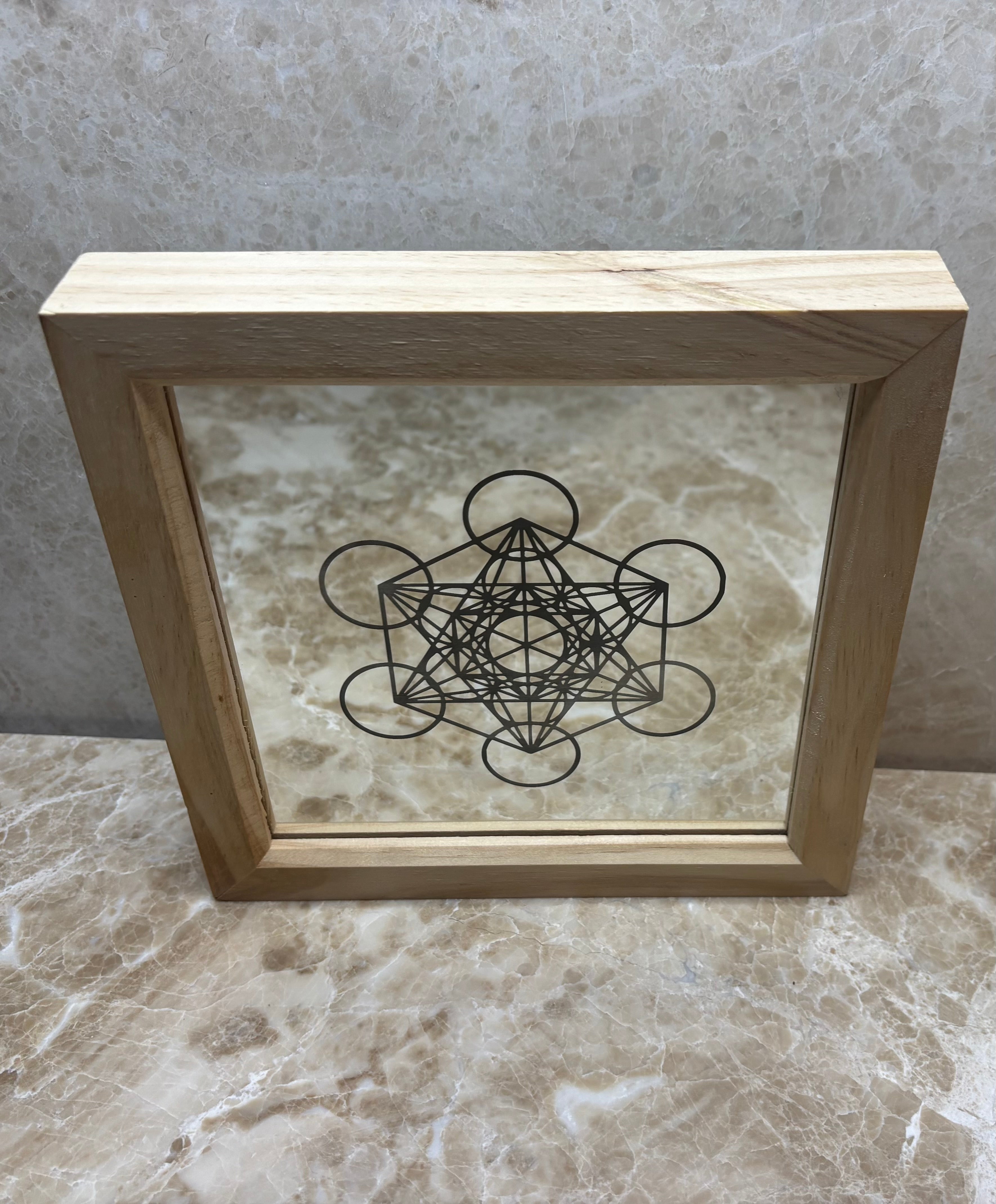 'Inner Light ' Sacred geometry mirror light frame.
