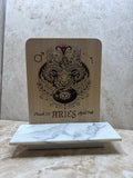 Aries Zodiac Altar Decor – Engraved Star Sign Plaque, Astrology Gift for Aries, Spiritual Home Decor UK