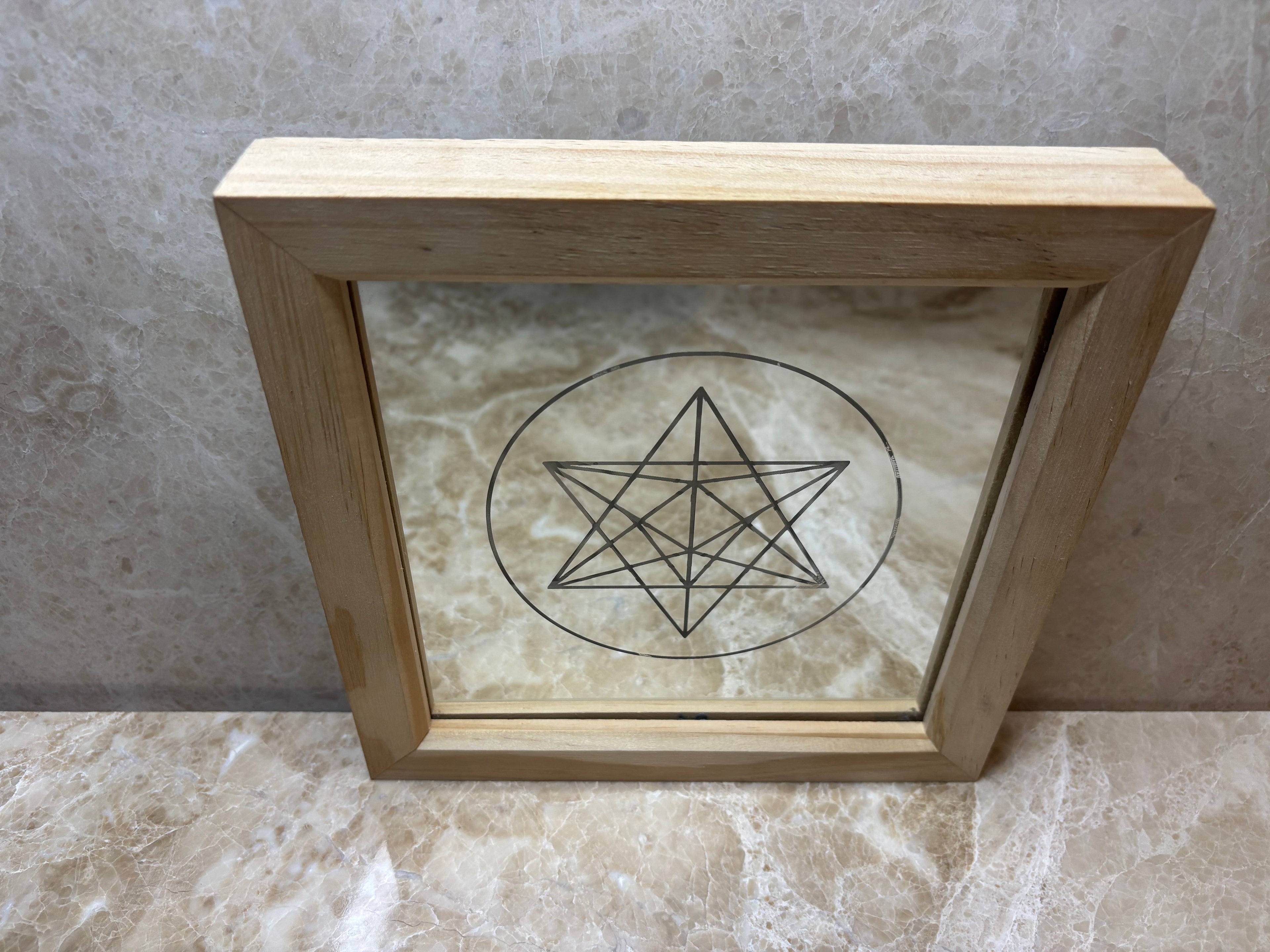 'Inner Light ' Sacred geometry mirror light frame.