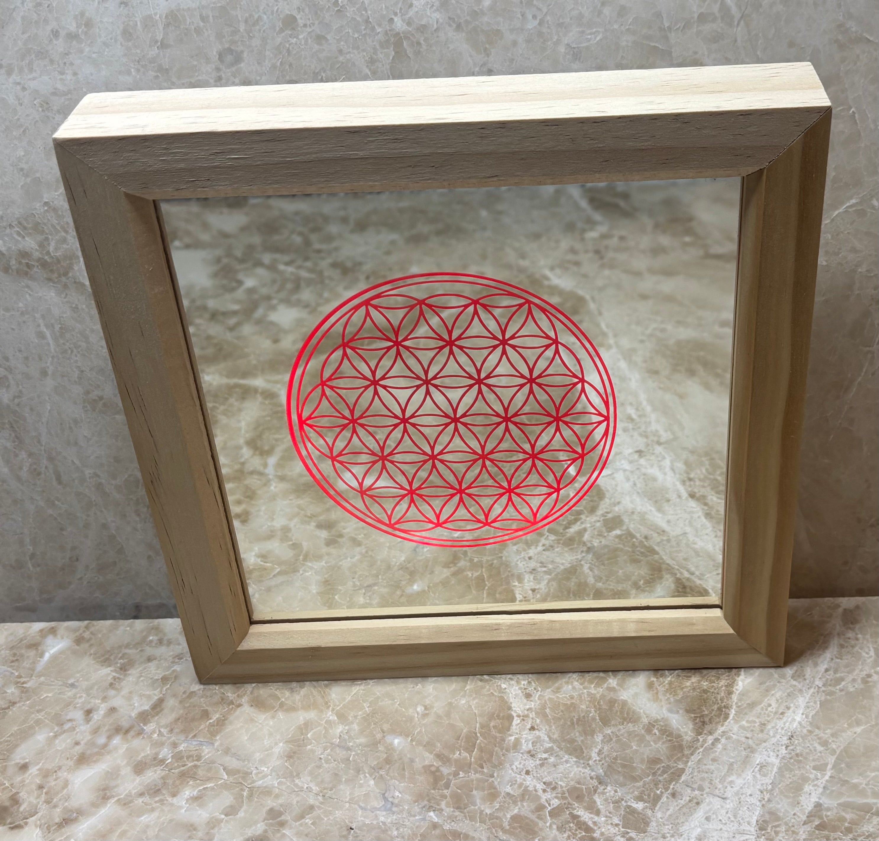 'Inner Light ' Sacred geometry mirror light frame.