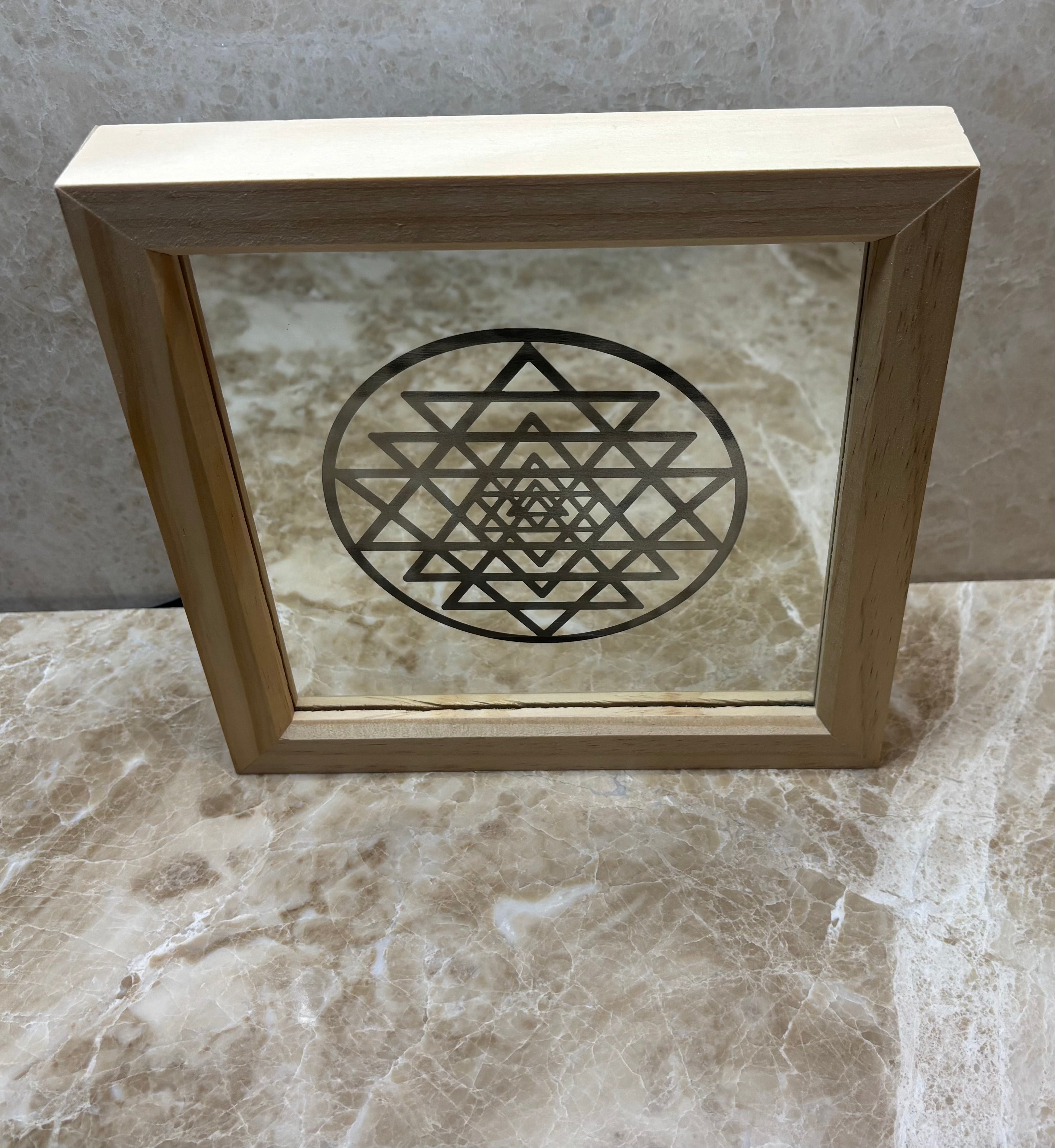 'Inner Light ' Sacred geometry mirror light frame.
