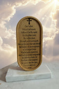 The Lords Prayer Plaque with Quartz stone base and custom engraving