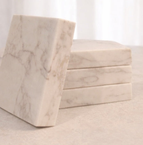 Engineered Quartz Stone Coasters – Set of 4 (100mm x 100mm x 20mm)