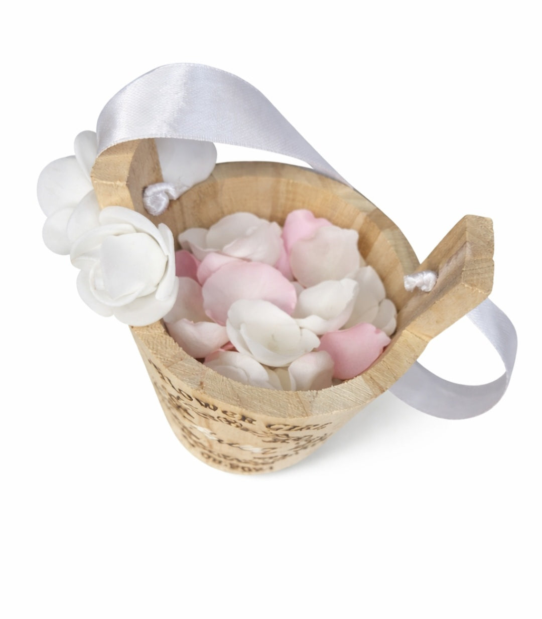 Personalised Flower Girl Basket – Engraved Wedding Basket with Name, Custom Bridal Party Gift UK