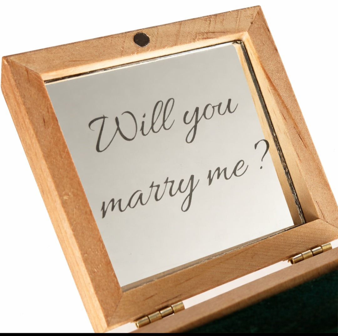 Personalised Proposal Box, Engraved Ring Box, Wooden Engagement Box, Will You Marry Me Box, Custom Wedding Proposal