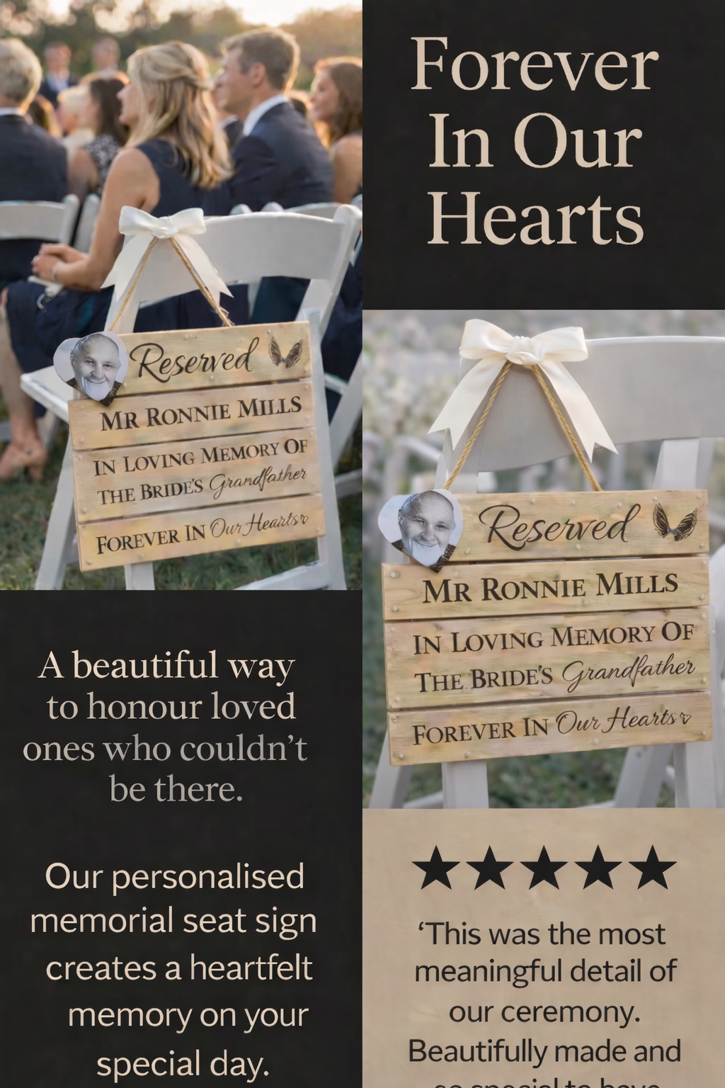 Wedding Memorial Seat Sign