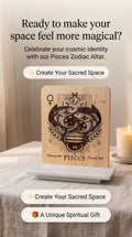Pisces Zodiac Altar Decor – Engraved Star Sign Plaque, Astrology Gift for Pisces, Spiritual Home Decor UK