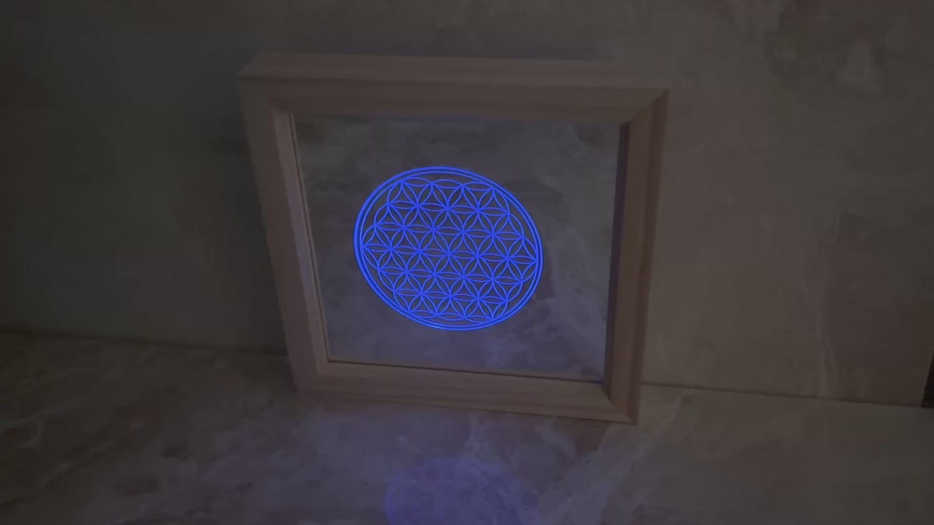 'Inner Light ' Sacred geometry mirror light frame.