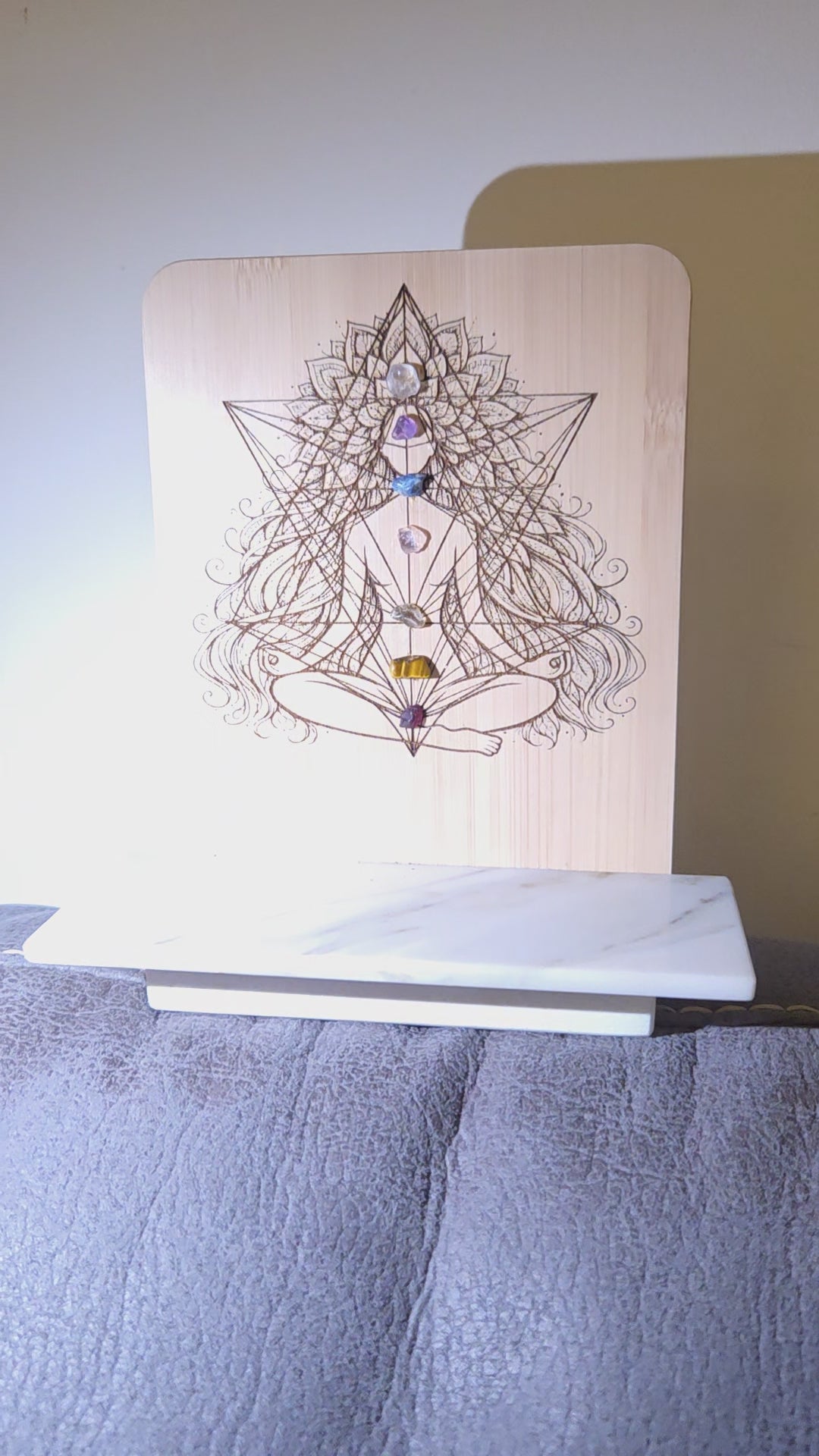 Chakra Altar Decor – 7 Chakra Crystal Display, Spiritual Meditation Altar, Energy Healing Decor UK